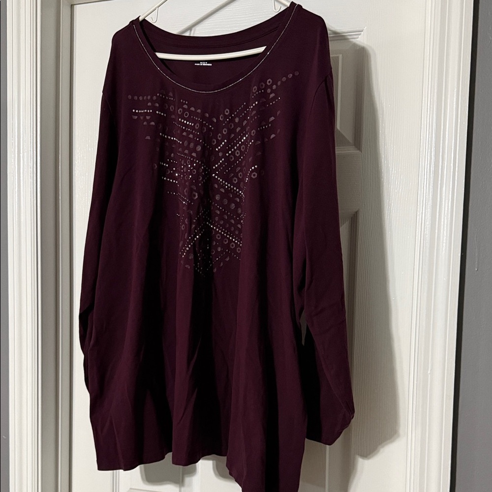 Catherines Deep Burgundy Long Sleeve Top